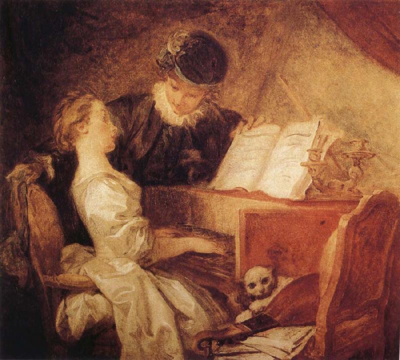 Jean Honore Fragonard The Music Lesson France oil painting art